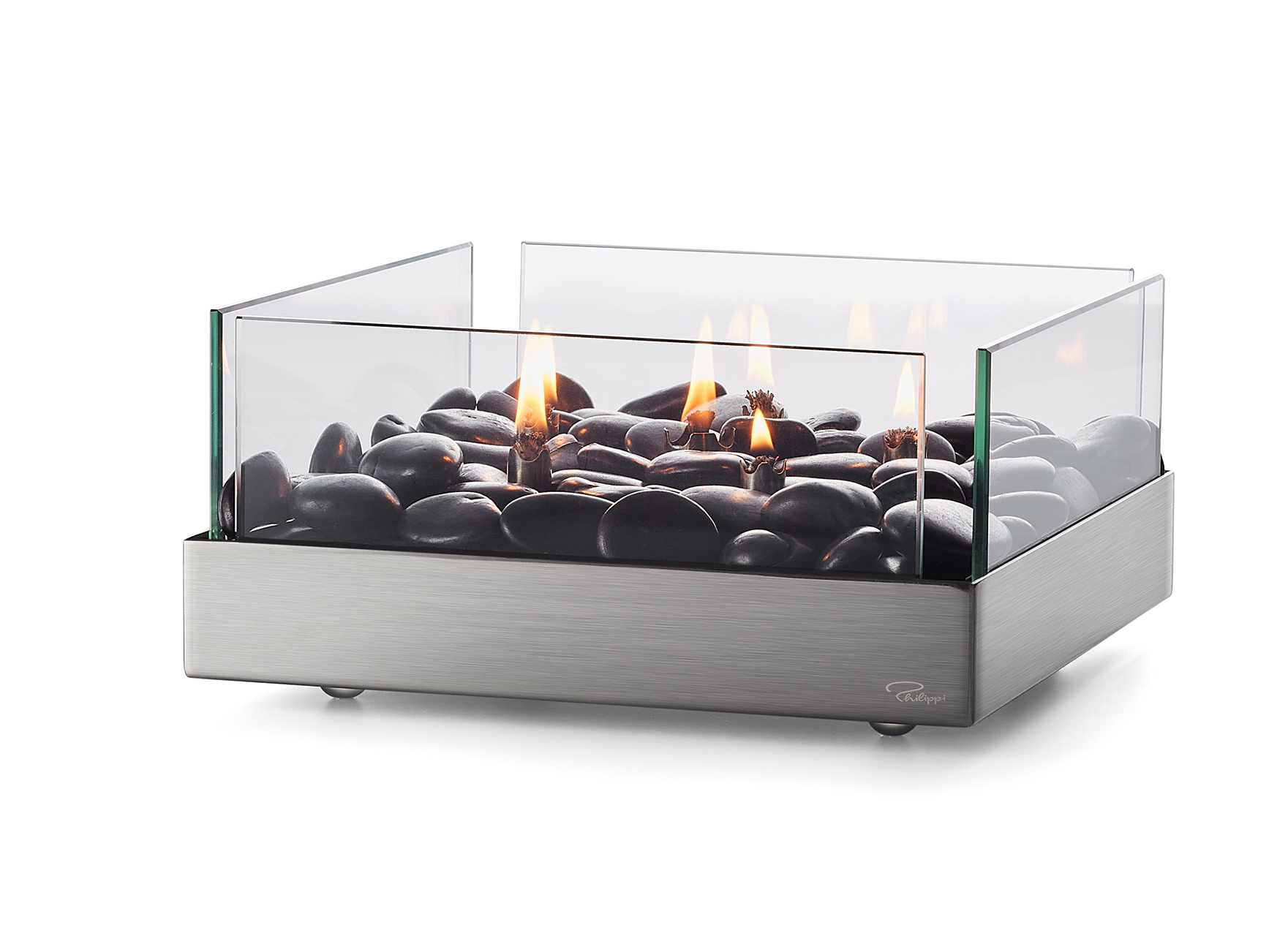 Tischkamin, quadratisch