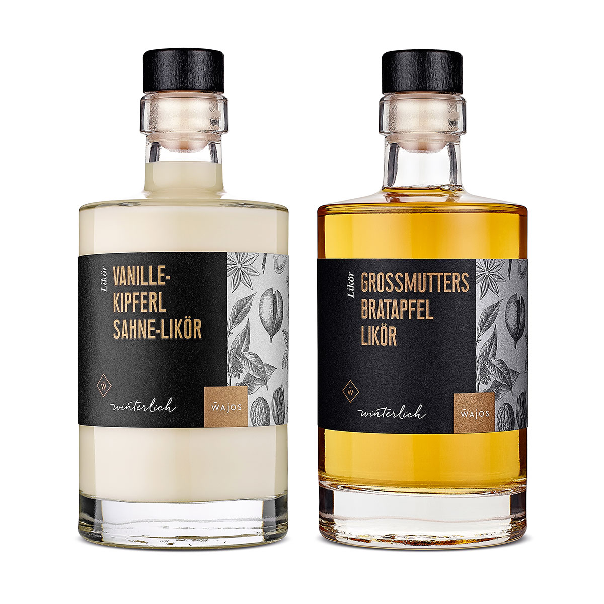 Set Großmutters Bratapfel Likör, Vanillekipferl Sahne-Likör